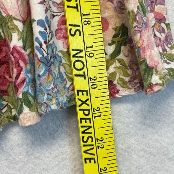 Vintage LA BELLE Dress Girls Medium Floral Short Sleeve Button Front Pleated - Picture 7 of 11